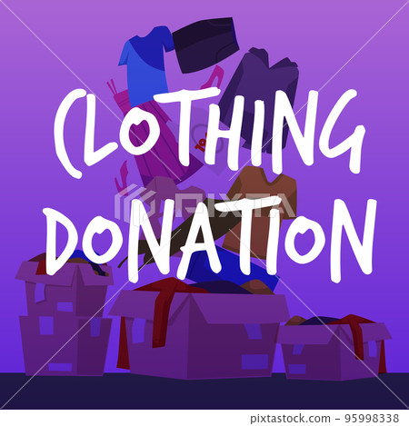 Clothing donation volunteering and social care banner, flat vector illustration. Clothing donation volunteering and social care banner, flat vector illustration. 95998338