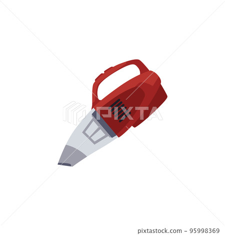 Handheld vacuum cleaner for vacuuming small places, flat vector isolated. Handheld vacuum cleaner for vacuuming small places, flat vector isolated. 95998369