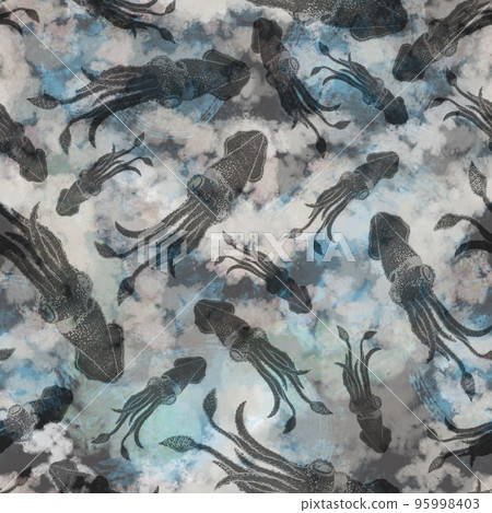 Squid pattern seamless. calamary background....-插圖素材 [95998403] - PIXTA圖庫