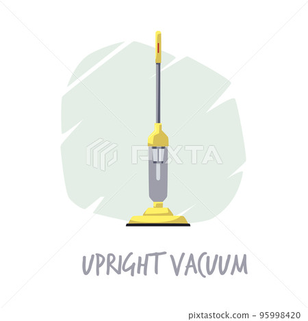 Bagless upright vacuum cleaner cleaning tool, flat vector illustration isolated. 95998420