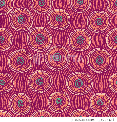 Embroidery Seamless pattern. Circles in hand made style 95998421