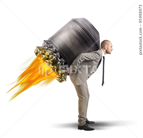Businessman escape Businessman escape 95998973