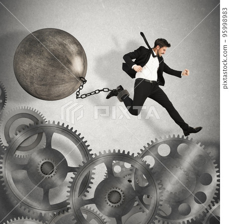 Businessman career with impediment 95998983