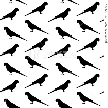 Vector seamless pattern of magpie bird silhouette 95999777