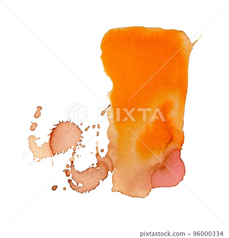 Watercolor blot or smudge. Element for the design of wedding invitations and cards. Orange blotch. Watercolor blot or smudge. Element for the design of wedding invitations and cards. Orange blotch. 96000334