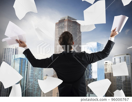 Successful businessman exults 96000767