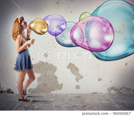 Colorful soap bubbles Colorful soap bubbles 96000867