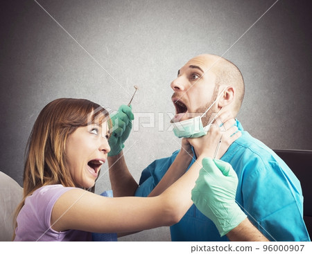 Angry patient by dentist Angry patient by dentist 96000907
