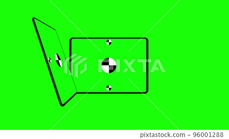 3D render of two TabletPC with a green background. Rotating in screen. With a green screen for easy keying. Computer generated image. Easy customizable. 3D Illustration. 3D render of two TabletPC with a green background. Rotating in screen. With a green screen for easy keying. Computer generated image. Easy customizable. 3D Illustration. 96001288