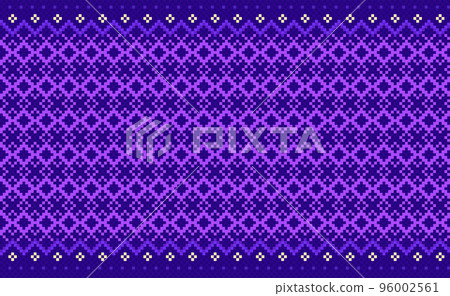 Embroidery ethnic pattern, Vector Geometric ornament background, Cross stitch repetitive triangle style, Purple pattern geometric continuous, Design for textile, fabric, art, tile, blankets Embroidery ethnic pattern, Vector Geometric ornament background, Cross stitch repetitive triangle style, Purple pattern geometric continuous, Design for textile, fabric, art, tile, blankets 96002561