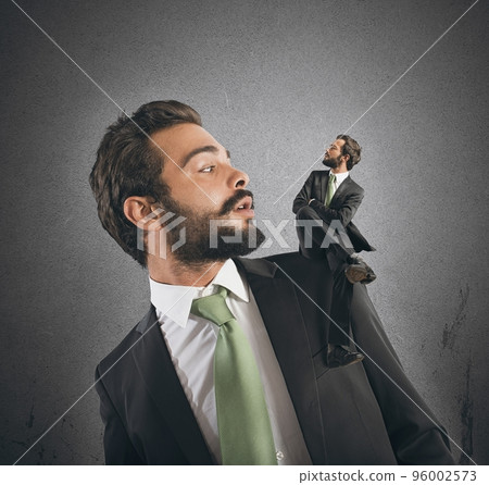 Businessman and his conscience 96002573