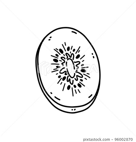 Half kiwi fruit isolated on white background Half kiwi fruit isolated on white background 96002870