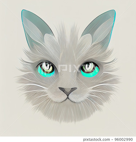 Muzzle of a on a beige background. Flat image. Digital illustration. Digital illustration. Muzzle of a on a beige background. Flat image. Digital illustration. Digital illustration. 96002990