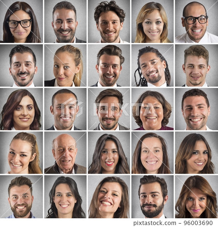 Smiling faces collage 96003690