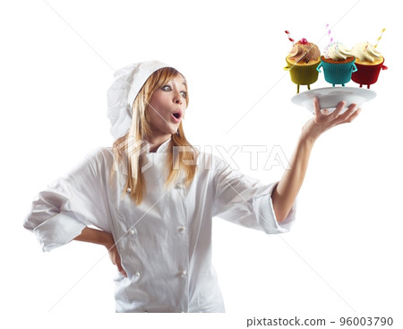 Chef surprised by pastries 96003790