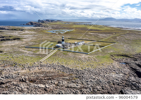 Aerial view of the Lighthouse on Tory Island, County Donegal, Republic of Ireland 96004579