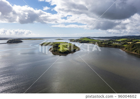 Aerial view of Ballyboyle Island at Donegal Town, County Donegal, Ireland Aerial view of Ballyboyle Island at Donegal Town, County Donegal, Ireland 96004602