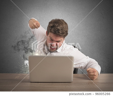 Stressed and overworked businessman 96005266