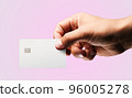 Man's hand holding credit card. 96005278