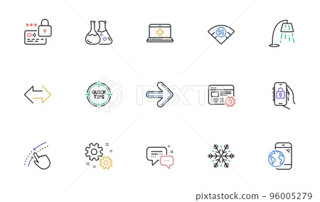 Employees messenger, Chemistry lab and 5g wifi line icons for website, printing. Collection of Locked app, Lock, Sync icons. Medical help, Web settings, Air conditioning web elements. Vector Employees messenger, Chemistry lab and 5g wifi line icons for website, printing. Collection of Locked app, Lock, Sync icons. Medical help, Web settings, Air conditioning web elements. Vector 96005279