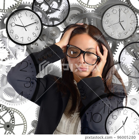 Businesswoman overload appointments 96005280