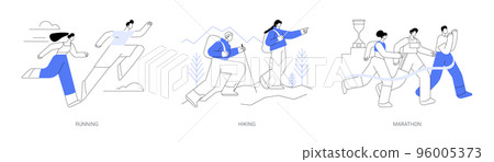 Sports lifestyle abstract concept vector illustrations. 96005373