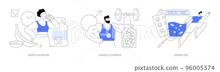 Sports supplements abstract concept vector illustrations. 96005374