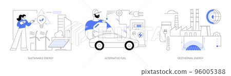 Smart green energy abstract concept vector illustrations. 96005388