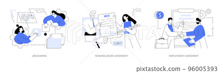 Working terms abstract concept vector illustrations. Working terms abstract concept vector illustrations. 96005393