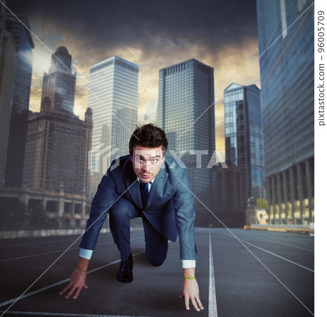 Businessman fierce ready for a new challenge Businessman fierce ready for a new challenge 96005709