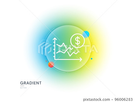 Dollar rates line icon. Gradient blur button with glassmorphism. Currency exchange sign. Money trade symbol. Transparent glass design. Dollar rate line icon. Vector Dollar rates line icon. Gradient blur button with glassmorphism. Currency exchange sign. Money trade symbol. Transparent glass design. Dollar rate line icon. Vector 96006283