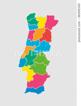 Vector map country Portugal divided on regions 96006500