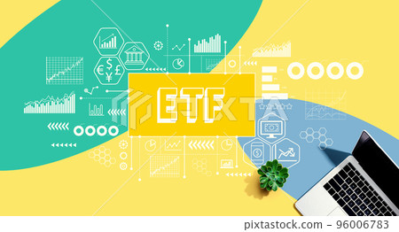 ETF theme with a laptop computer ETF theme with a laptop computer 96006783