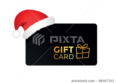 black christmas gift card voucher with red santa hat black christmas gift card voucher with red santa hat 96007101