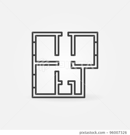 Vector House Plan line icon. Architecture Blueprint symbol Vector House Plan line icon. Architecture Blueprint symbol 96007326