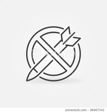 Stop bombing outline icon. Vector Stop Air Strikes symbol 96007342