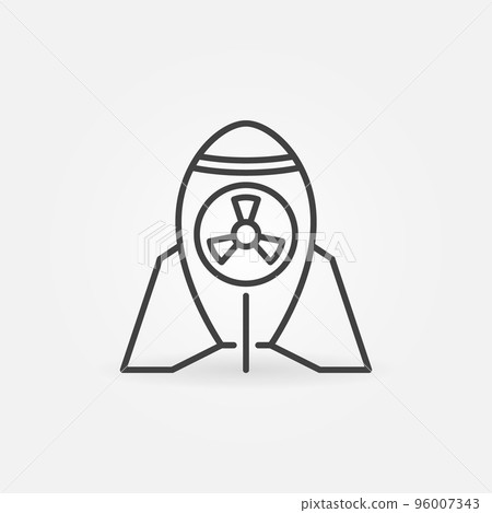 Vector Atom Bomb or Nuclear Warhead concept outline icon Vector Atom Bomb or Nuclear Warhead concept outline icon 96007343
