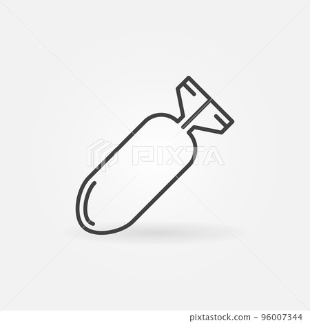 Vector Cluster bomb or Aerial Bomb concept linear icon Vector Cluster bomb or Aerial Bomb concept linear icon 96007344