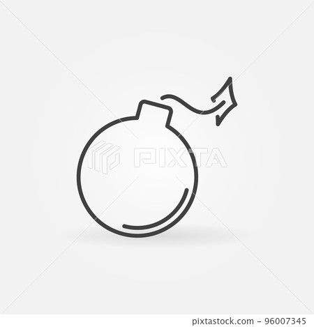 Bomb vector concept minimal icon in thin line style 96007345