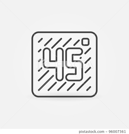 45 degree vector concept icon in outline style 96007361
