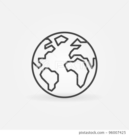 Earth Globe linear icon. World vector concept symbol Earth Globe linear icon. World vector concept symbol 96007425