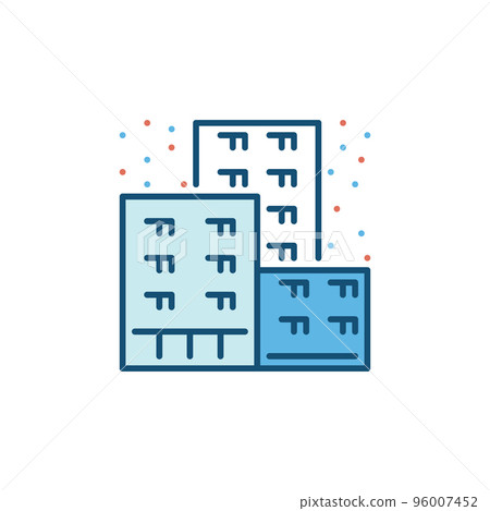City Smog or Dust Pollution vector concept colored icon 96007452