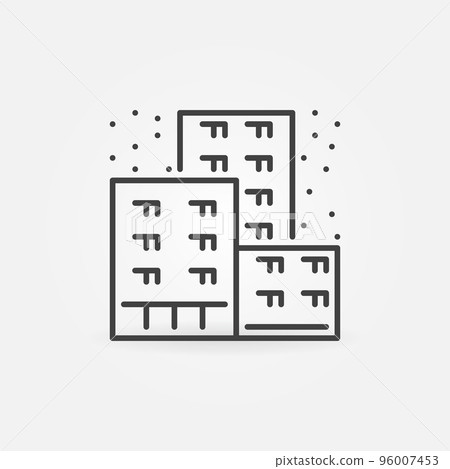 Smog or Dust Pollution in City vector concept line icon 96007453