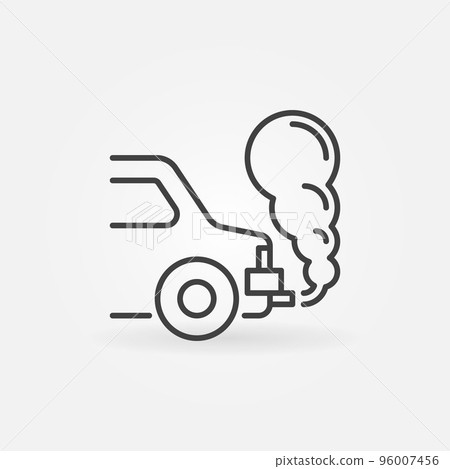 Vehicle Pollution icon. Car Emitting Exhaust Fumes line sign Vehicle Pollution icon. Car Emitting Exhaust Fumes line sign 96007456
