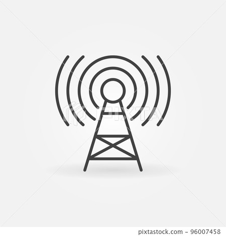 5G Signal Tower or Antenna outline icon. Vector symbol 5G Signal Tower or Antenna outline icon. Vector symbol 96007458