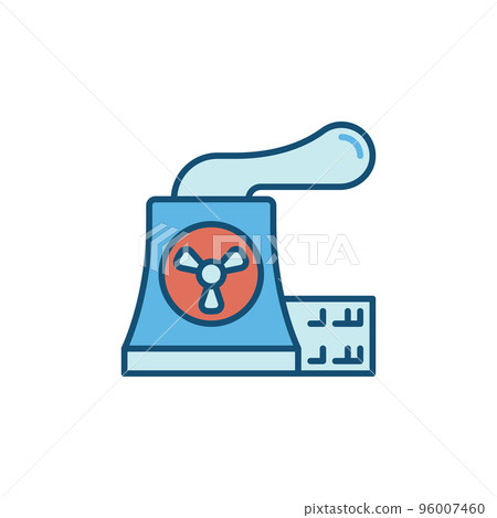 Nuclear Pollution vector Radioactive concept colored icon Nuclear Pollution vector Radioactive concept colored icon 96007460