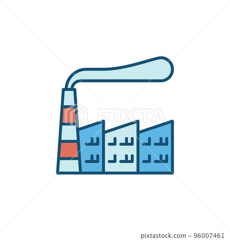 Factory with Smoke vector Air Pollution concept modern icon Factory with Smoke vector Air Pollution concept modern icon 96007461