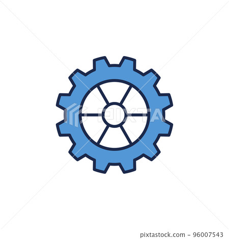 Blue Cog Wheel or Gear vector concept icon or sign 96007543