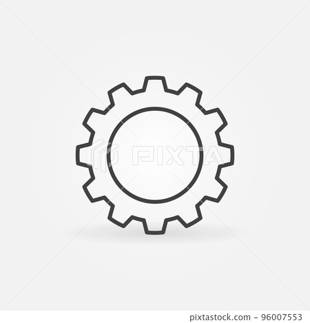 Gear or Cog Wheel vector thin line concept icon 96007553