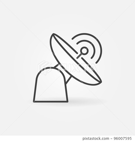 Radar or Parabolic Antenna vector thin line concept icon Radar or Parabolic Antenna vector thin line concept icon 96007595